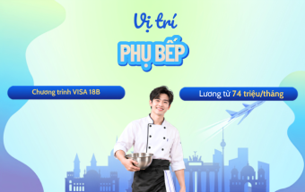 Tuyển Phụ bếp làm việc tại Đức - Làm việc 40 giờ/tuần, lương từ 74 triệu/tháng