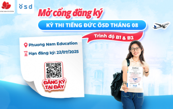 Thông báo tổ chức kỳ thi cấp Chứng chỉ năng lực tiếng Đức ÖSD tháng 08/2025