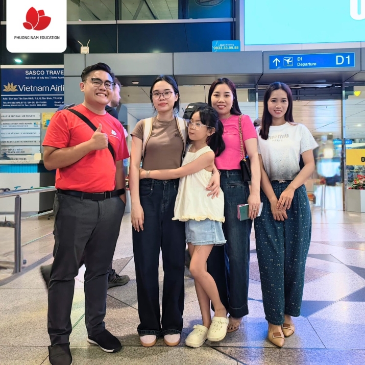 Phuong Nam Education sát cánh cùng bạn Hoàng Thị Thủy trước giờ khởi hành chuyến bay du học nghề Đức ngành Điều dưỡng