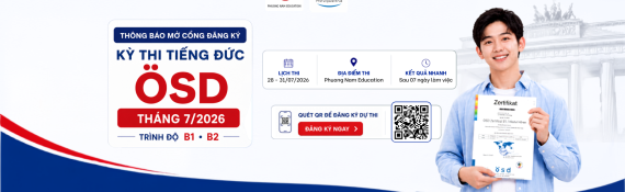 Thông báo lịch thi cấp Chứng chỉ năng lực tiếng Đức ÖSD tháng 07/2026