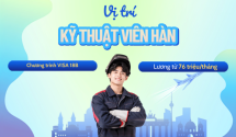 Đi làm ngay tại Đức - Vị trí: Kỹ thuật viên hàn, làm việc 38 giờ/tuần, nhận lương từ 76 triệu/tháng