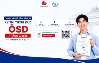 Thông báo tổ chức kỳ thi cấp Chứng chỉ năng lực tiếng Đức ÖSD tháng 07/2026