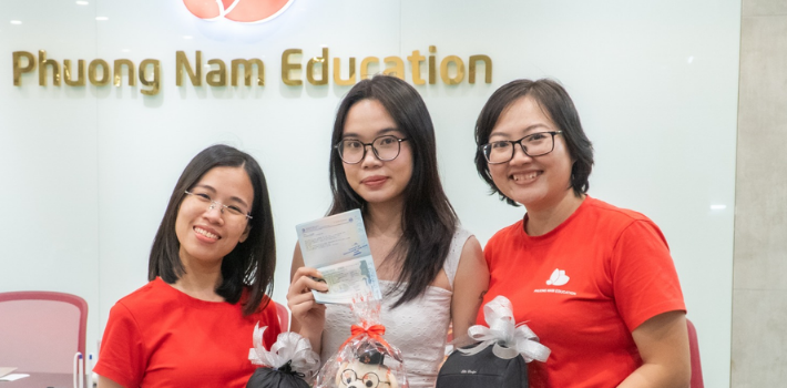 Phuong Nam Education sát cánh cùng bạn Hoàng Thị Thủy trước giờ khởi hành chuyến bay du học nghề Đức ngành Điều dưỡng